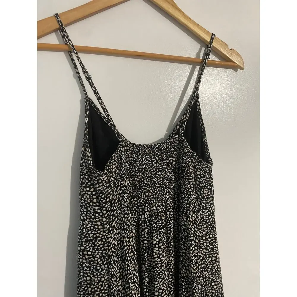 Abercrombie & Fitch tiered midi dress women’s size S black button down ruffle
